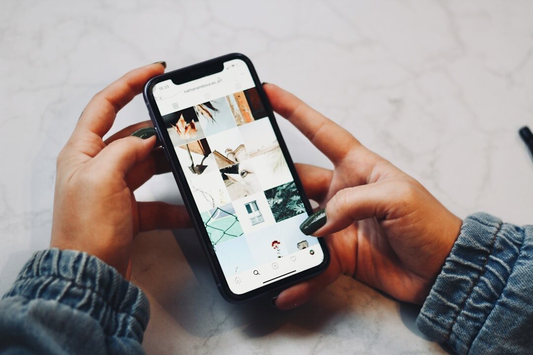 influencer posting on phone