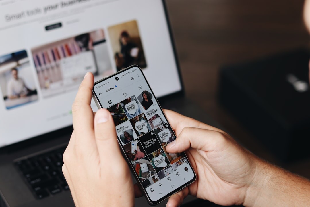 influencer posting on phone